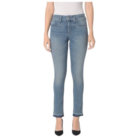 NYDJ 14 Sheri Ankle Women’s Jeans Release Frayed Hems High Rise Stretch Slimming - Picture 1 of 13